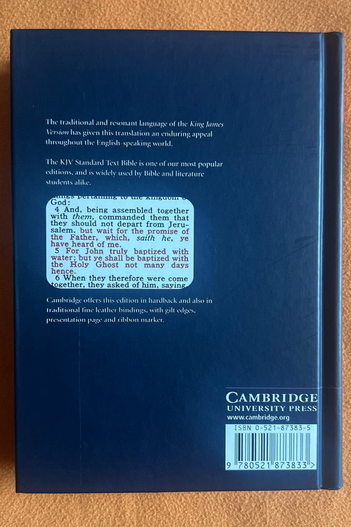 Holy Bible King James Version (Cambridge Press, Small)